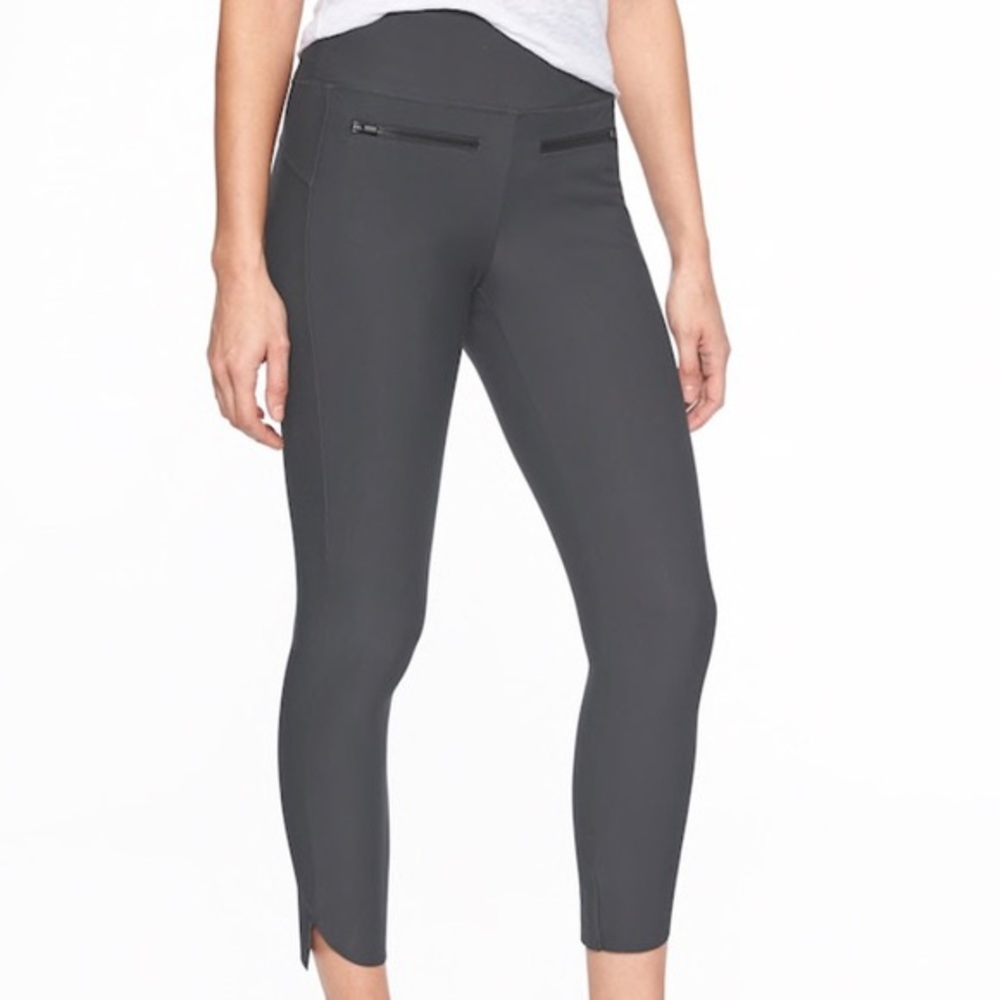 Athleta Stellar Crop Pant Charcoal Gray & Black Size Small
